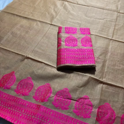 Axomkart Bohagi Muga Riha set - Pink