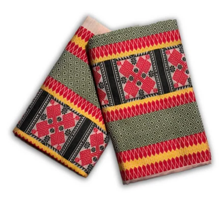 Axomkart Bohagi Premium KesaPaat Cotton Mekhela Chador - Red